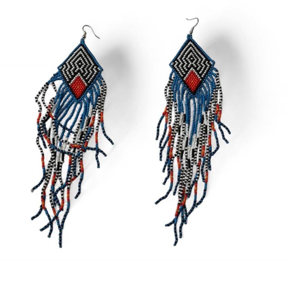 Beaded Fringe‎ Statement Earrings